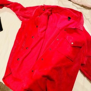 Medium Hot pink button down cord shirt